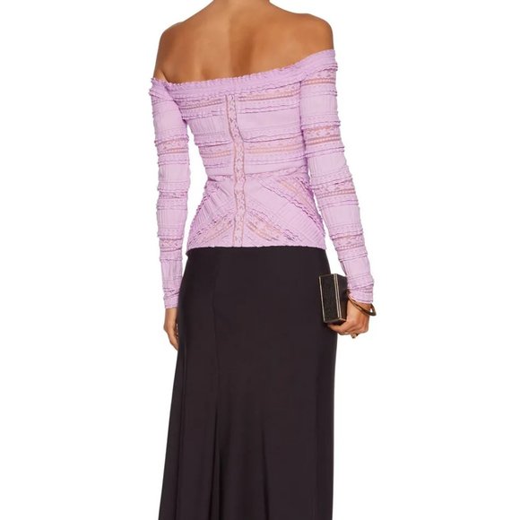 Cinq a Sept off shoulder lace top - Picture 7 of 8